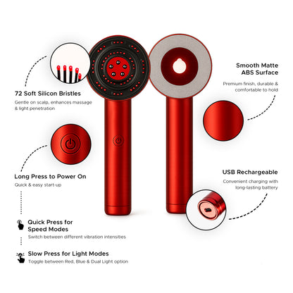 3-in-1 Red Light Therapy Scalp Massager™